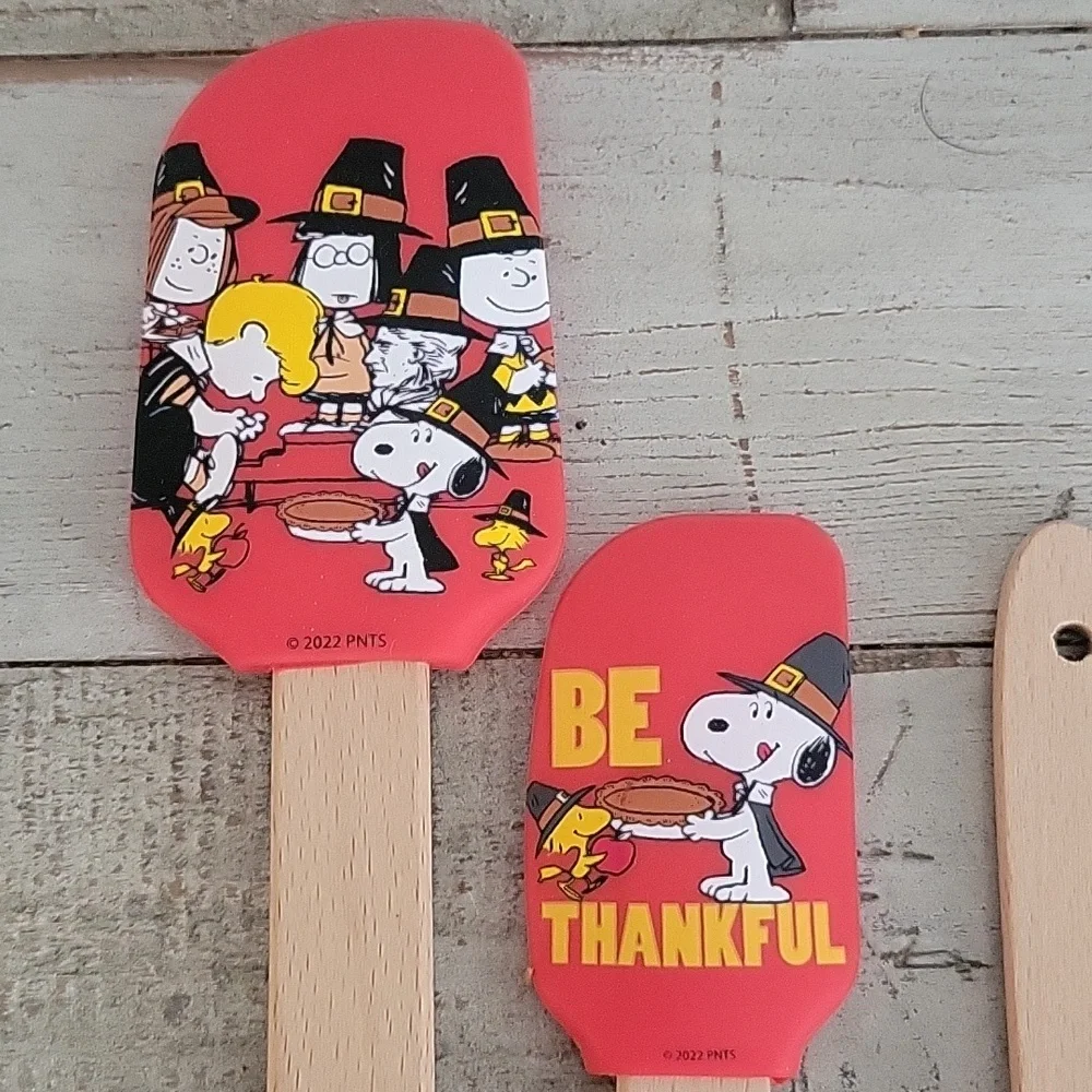 Snoopy Thanksgiving Silicone Spatula Set - Red, Yellow, White